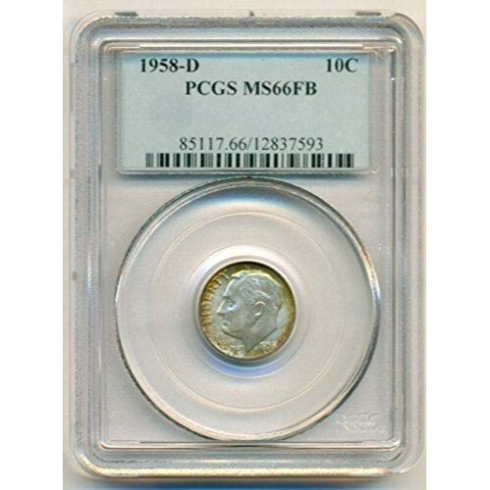 1958 D Roosevelt Dime MS66 FB PCGS Copper Color